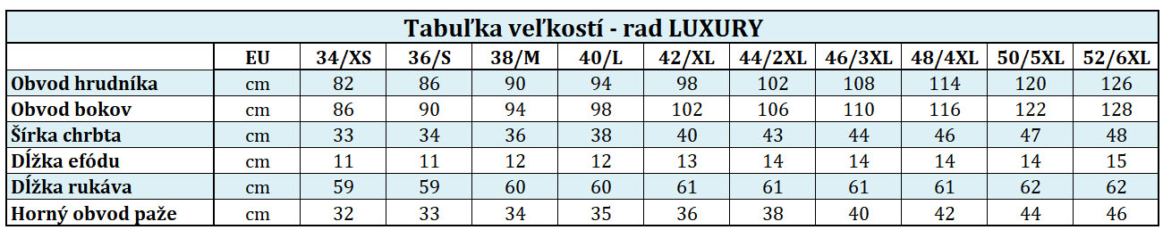 SK-Tabulka velikostí LUXURY-nadměr